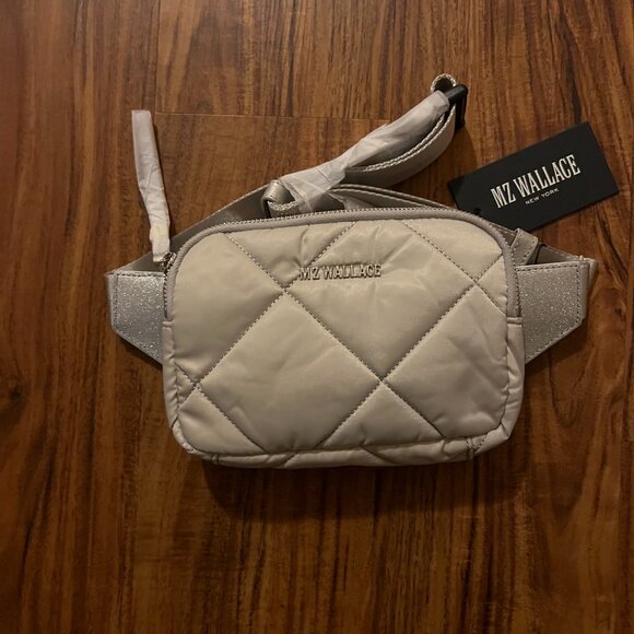 NWT MZ WALLACE Quilted Madison Belt Bag FROST - Picture 3 of 8